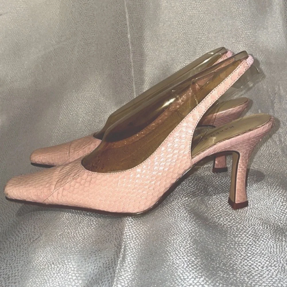 Women’s Light Pink Snakeskin Heels - Picture 2 of 6